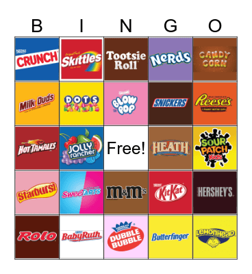 Halloween Candy Bingo Card