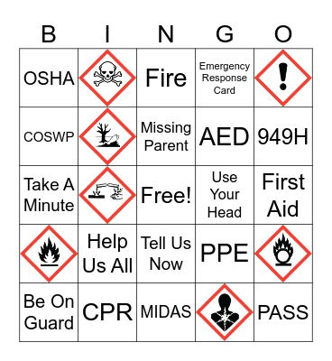 Safety Bingo Card