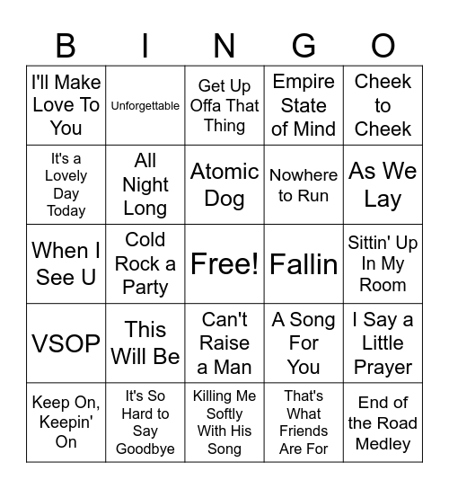 Divine 9 Music Bingo Card