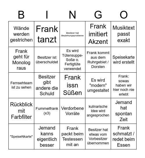 Rosin Bingo Card