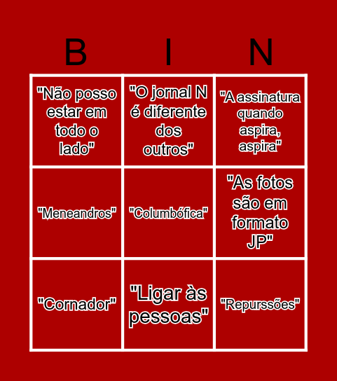 Bingo do N Bingo Card