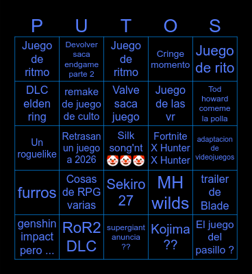 E3'nt Bingo Card