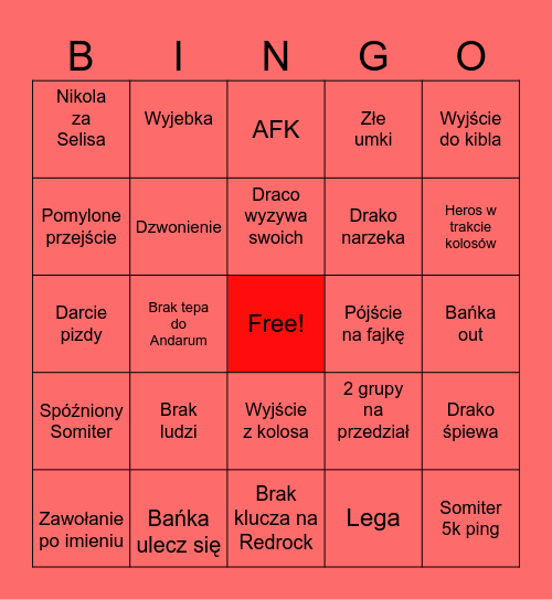 Bingo Kolosowe 1 Bingo Card