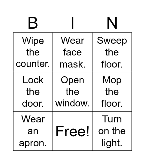 Instructions at Work Bingo Card