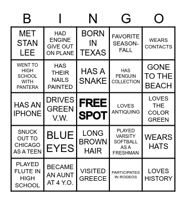 DO YOU KNOW? Bingo Card