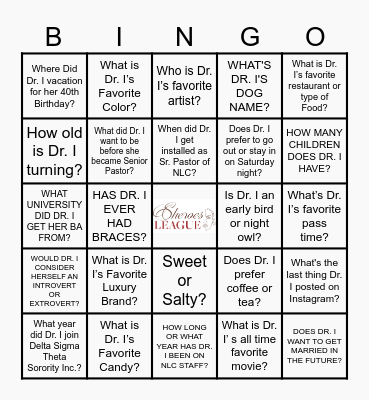 HOW WELL DO YOU KNOW DR. I Bingo Card