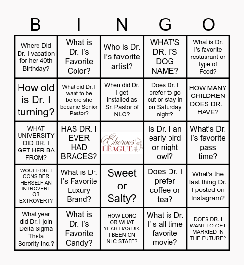HOW WELL DO YOU KNOW DR. I Bingo Card