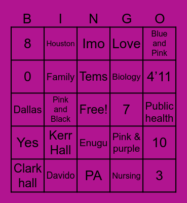 Do You Know The Grad? Bingo Card