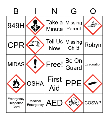 Safety Bingo Card