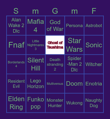 Summer Game Fest Bingo Card