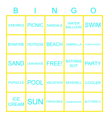 SUMMER BINGO Card