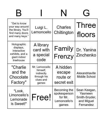 Bok Club Bingo Card