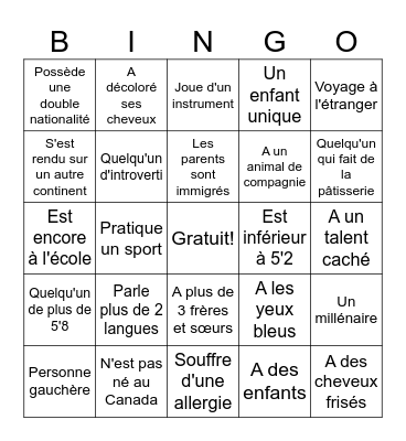Bingo sur la diversité de la DAO Bingo Card
