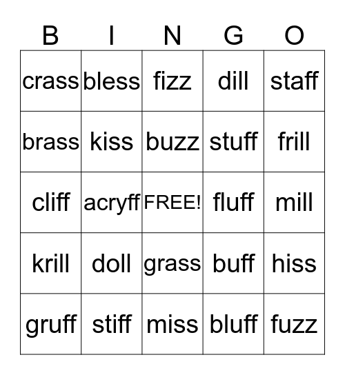 FLoSZ Rule Bingo Card