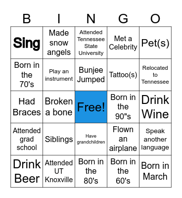 HealthTrust Bingo Card