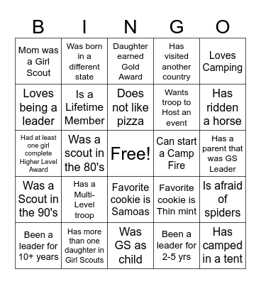 Find Someone Who Bingo Card