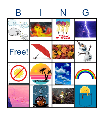 Weather Bingo Card