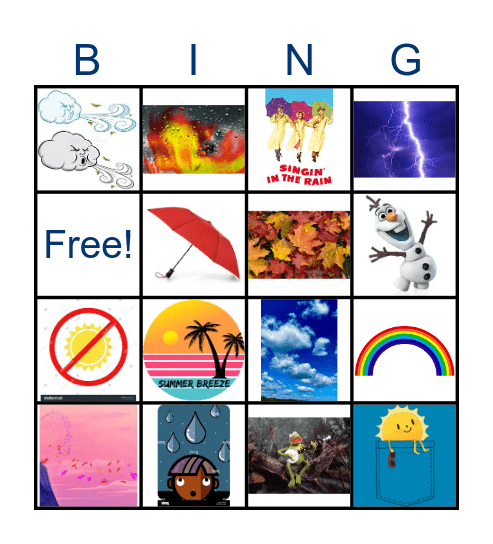 Weather Bingo Card