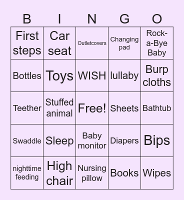 BABY BINGO Card