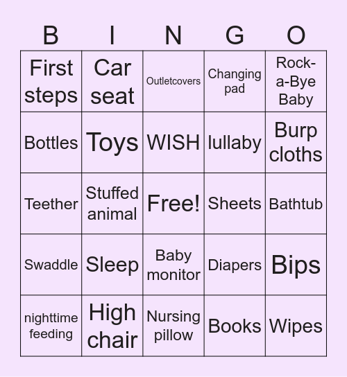 BABY BINGO Card