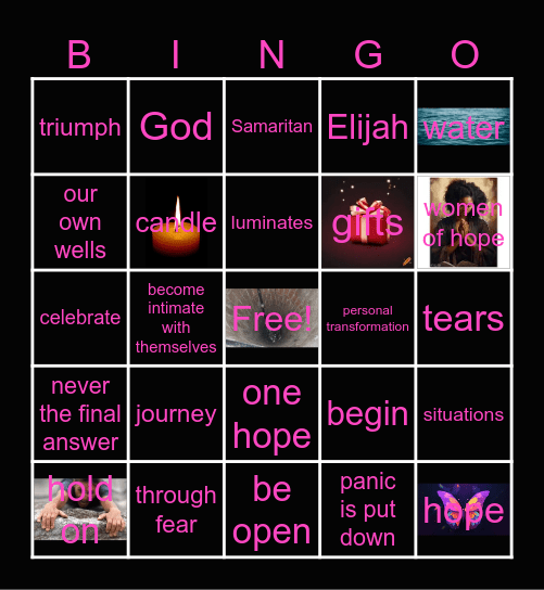 Well Words Bingo Card