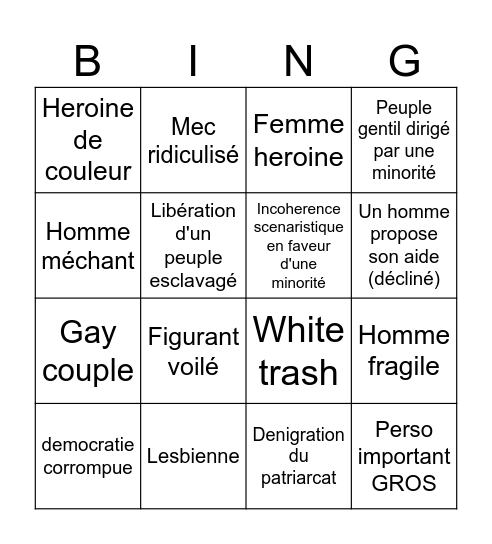 Star woke Bingo Card