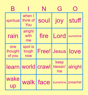 Lovely Day Bingo Card