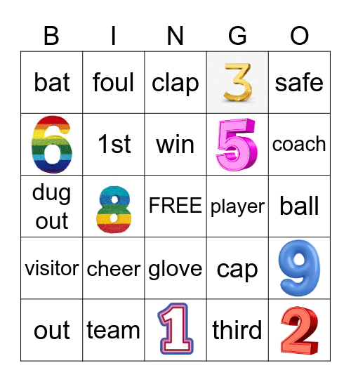 BASEBALL Bingo Card