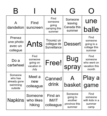 NPSW BINGO de la SNFP Bingo Card