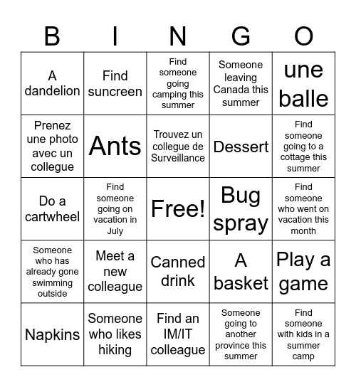 NPSW BINGO de la SNFP Bingo Card