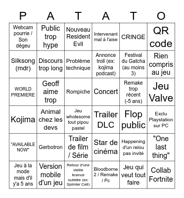 Summer Games Fest '24 (Pinde) Bingo Card