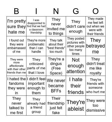 Why I Split On My Friend Bingo Card