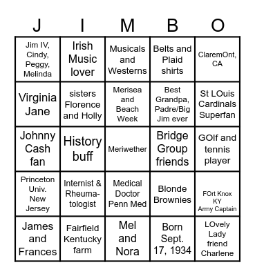 Jimbo Bingo Card