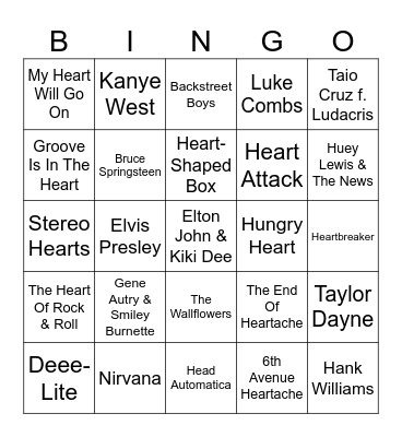 Heart Of The Matter Bingo Card