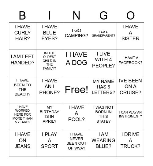 FIND SOMEONE WHO? Bingo Card