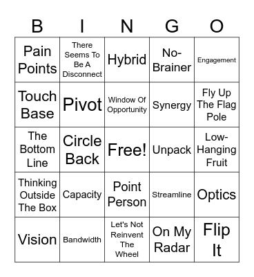 JSB Lingo Bingo Card