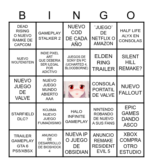 E3/SUMMER GAME FEST Bingo Card