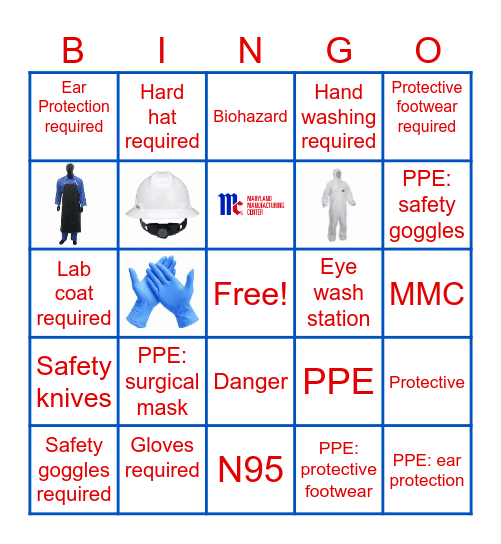 PPE Bingo Card