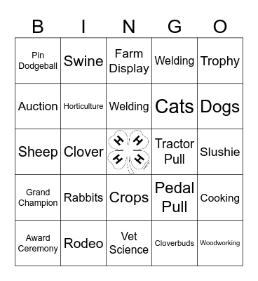 4-H Bingo Card