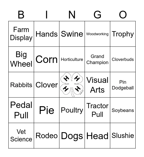 4-H Bingo Card