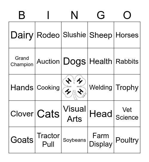 4-H Bingo Card