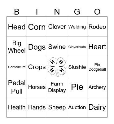 4-H Bingo Card
