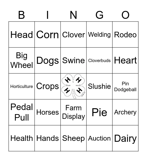 4-H Bingo Card
