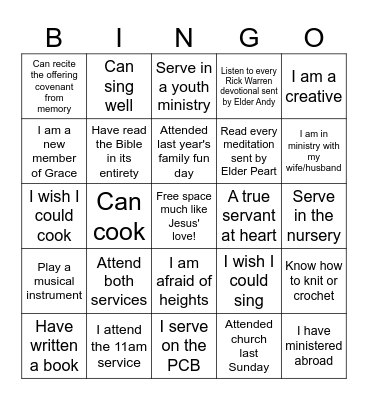 We are family Bingo Card