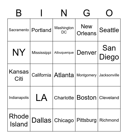 US Riot Bingo 2024 edition Bingo Card