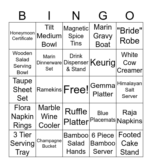 Congratulations Kristen! Bingo Card