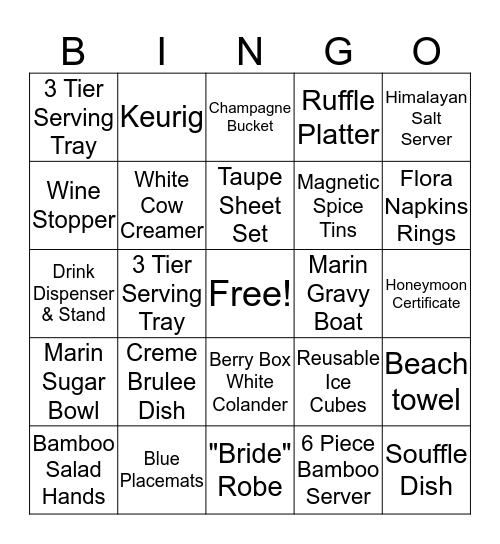 Congratulations Kristen! Bingo Card