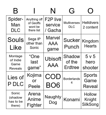 SGF Chobits Reveal Bingo Card