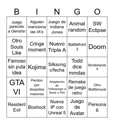 BINGO E3n't 2024 Bingo Card