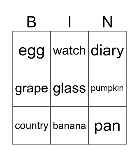 ESJA - 1° D Bingo Card